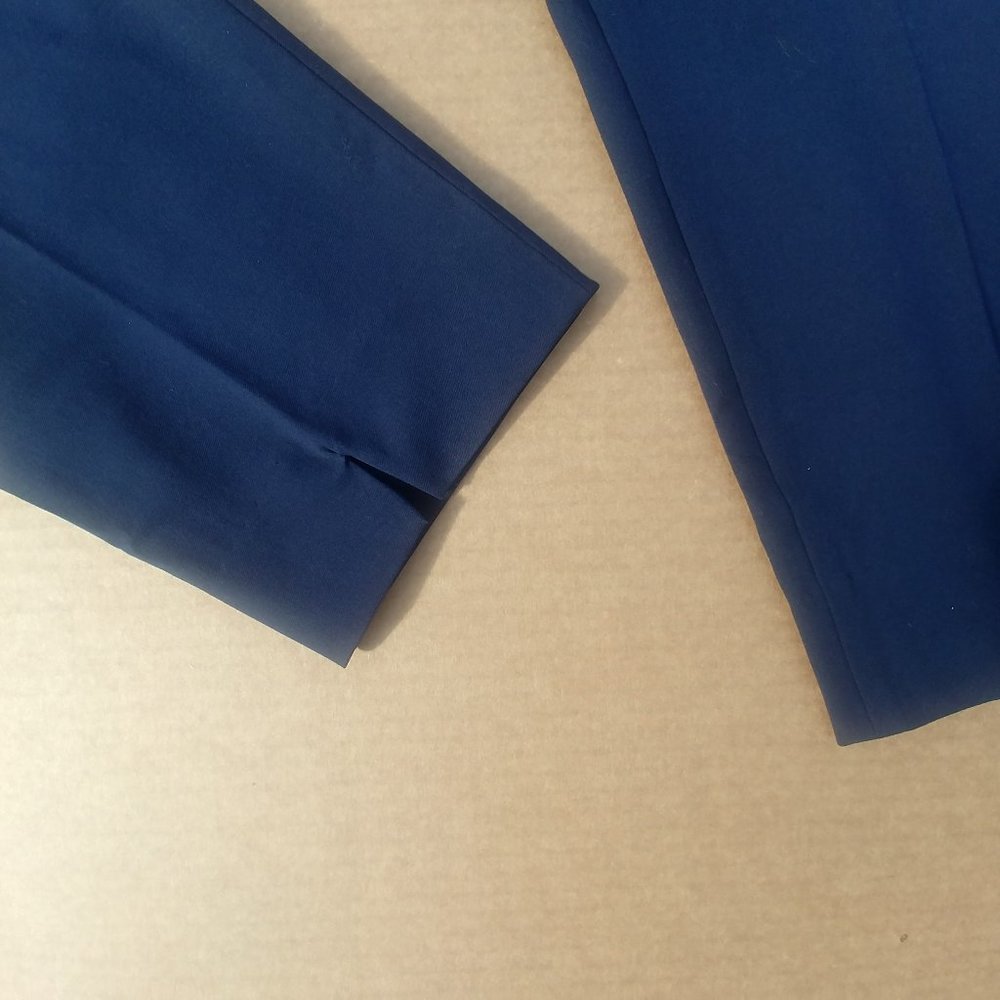 NEW Piazza Sempione navy Audrey cotton cropped pants capris 44 IT - Picture 10 of 12